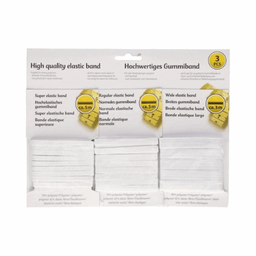 Elastiek – 5,3 meter – Wit – 3-delig