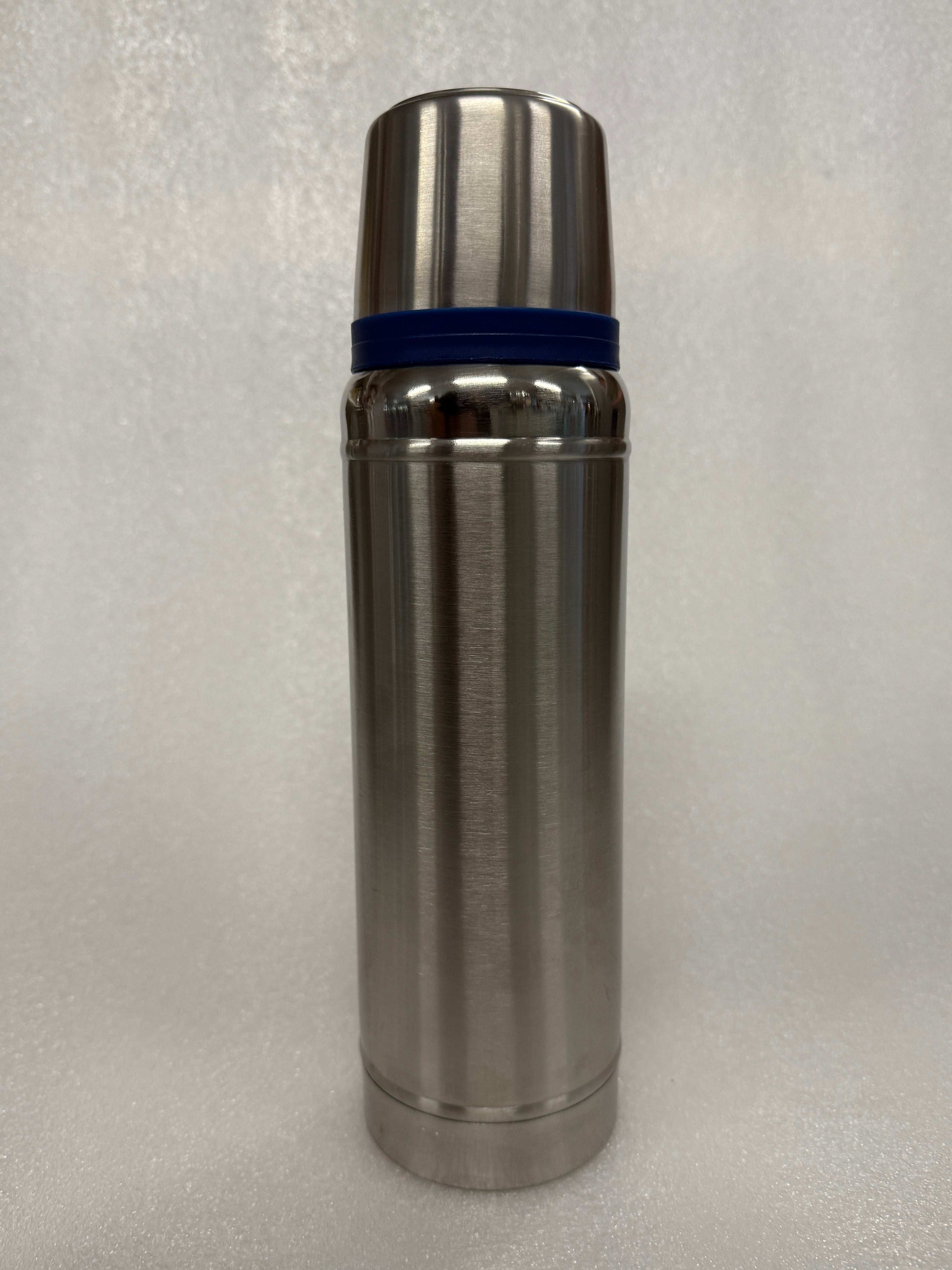 Roestvrijstalen Thermosfles 1L met Blauwe Ring