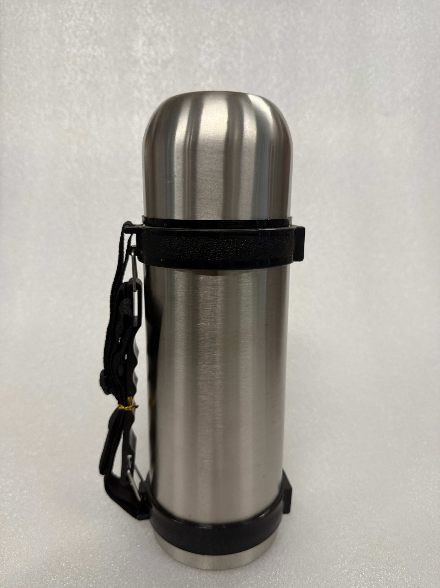 Roestvrijstalen Thermosfles 1,2L met Draagkoord – Zwart