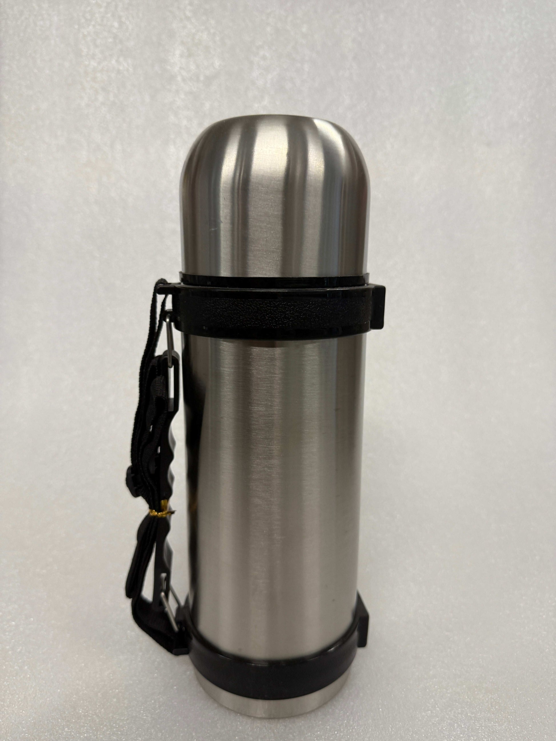 Roestvrijstalen Thermosfles 1,2L met Draagkoord – Zwart