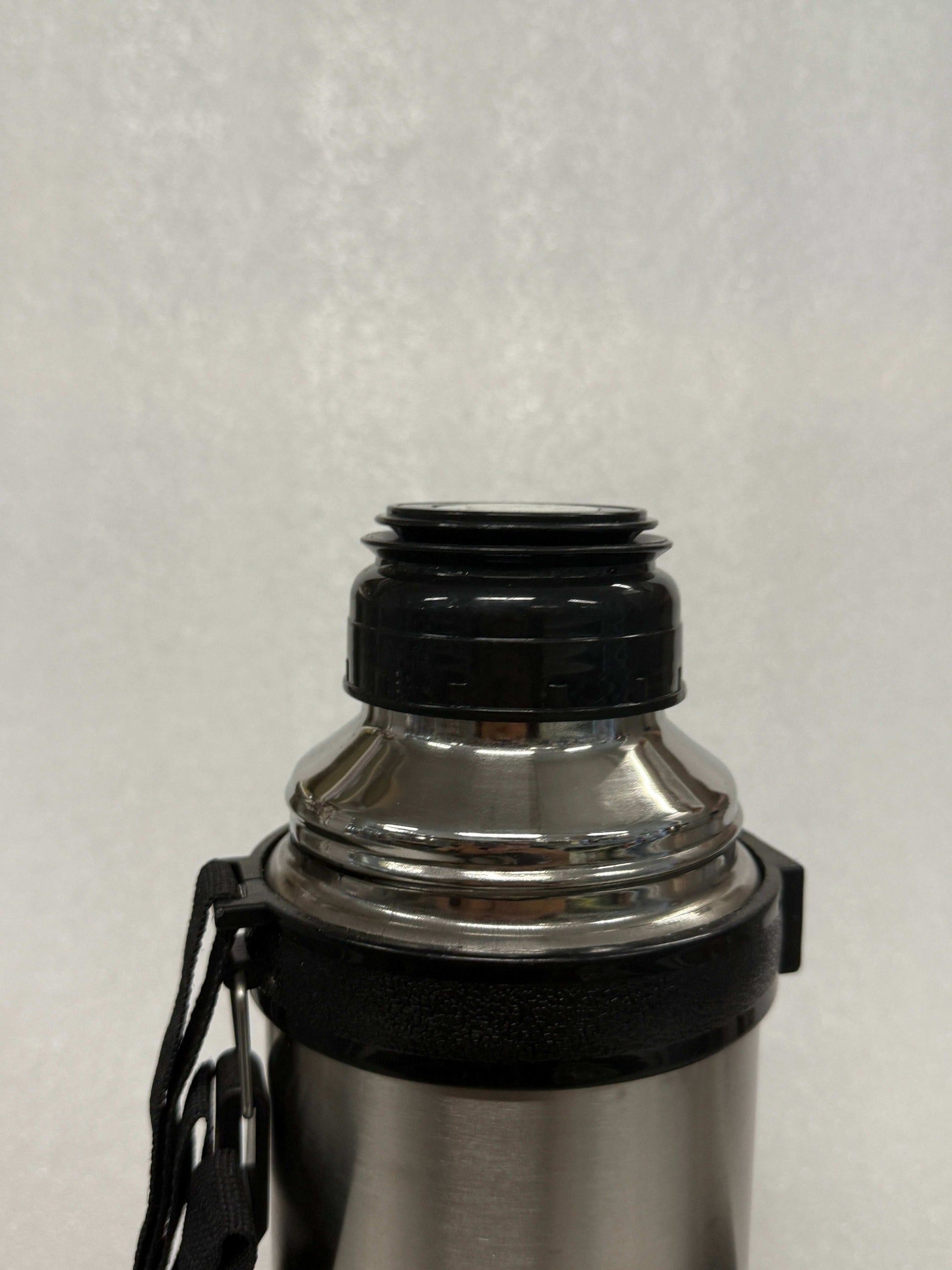 Roestvrijstalen Thermosfles 1,2L met Draagkoord – Zwart