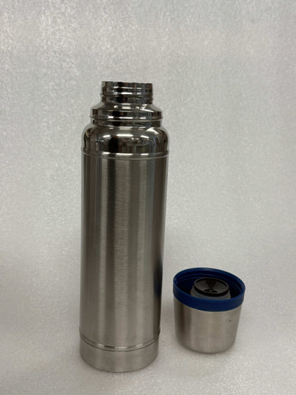 Roestvrijstalen Thermosfles 1L met Blauwe Ring