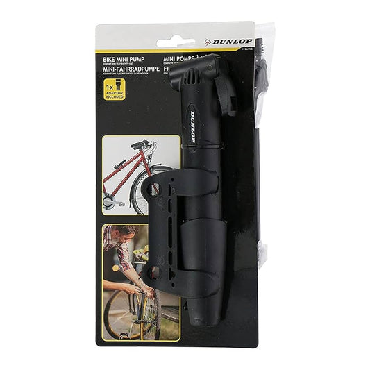 Dunlop Mini Fietspomp – Zwart – Inclusief Adapter